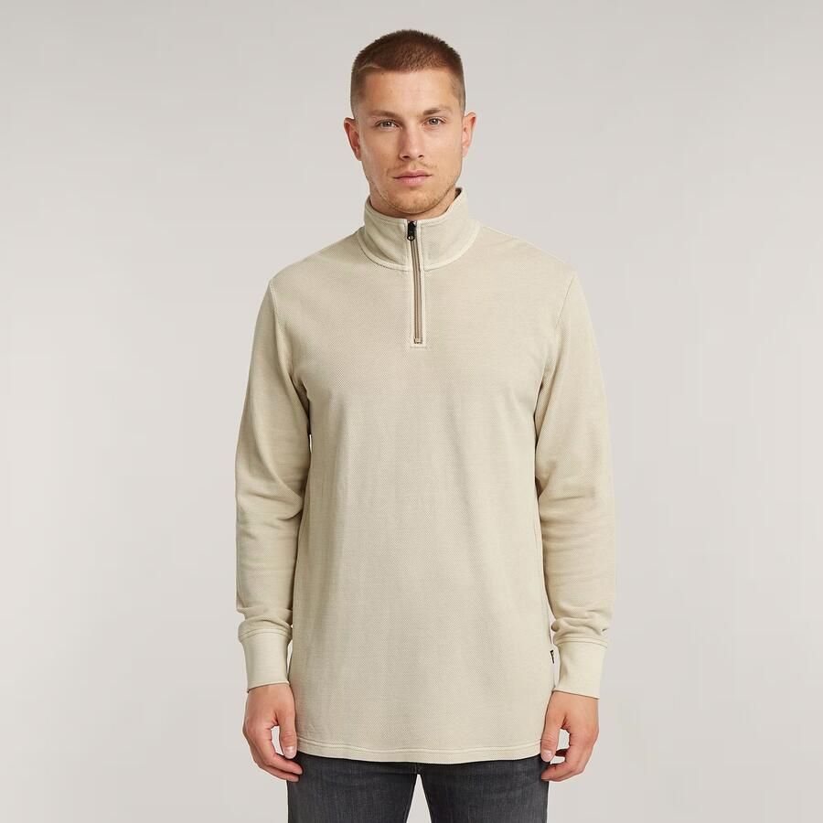 G-Star RAW Overdyed Half Zip Tweeter Beige Heren - Foto 7