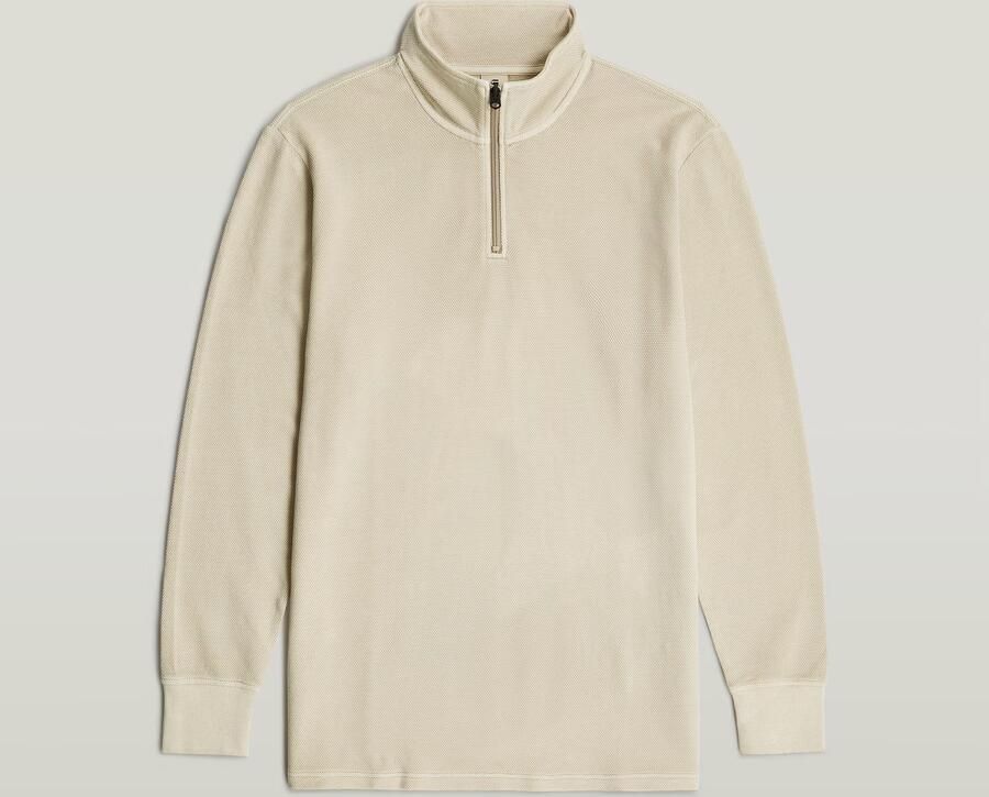 G-Star RAW Overdyed Half Zip Tweeter Beige Heren - Foto 6