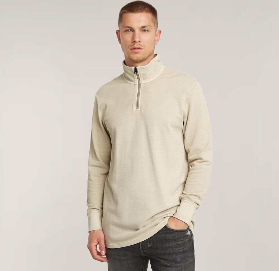 G-Star RAW Overdyed Half Zip Tweeter Beige Heren - Foto 4