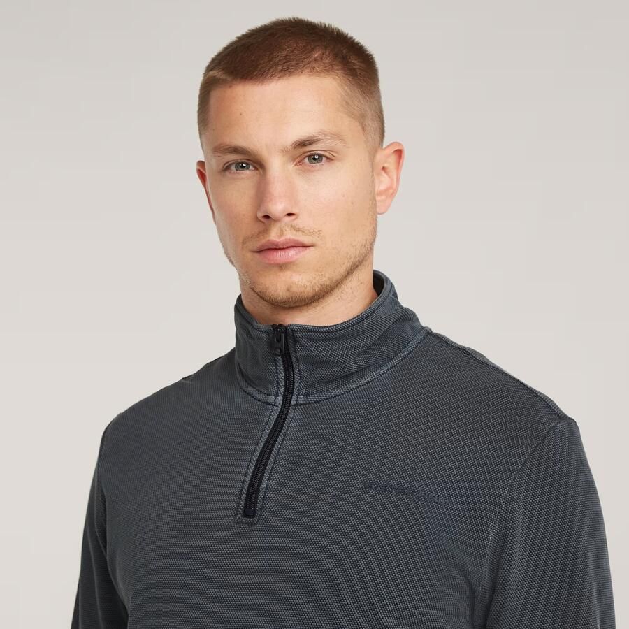 G-Star RAW Overdyed Half Zip Tweeter Donkerblauw Heren - Foto 2