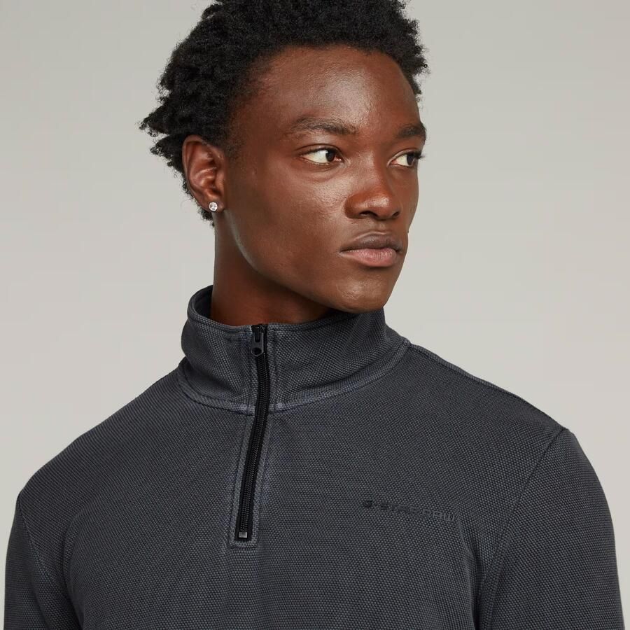 G-Star RAW Overdyed Half Zip Tweeter Zwart Heren - Foto 3