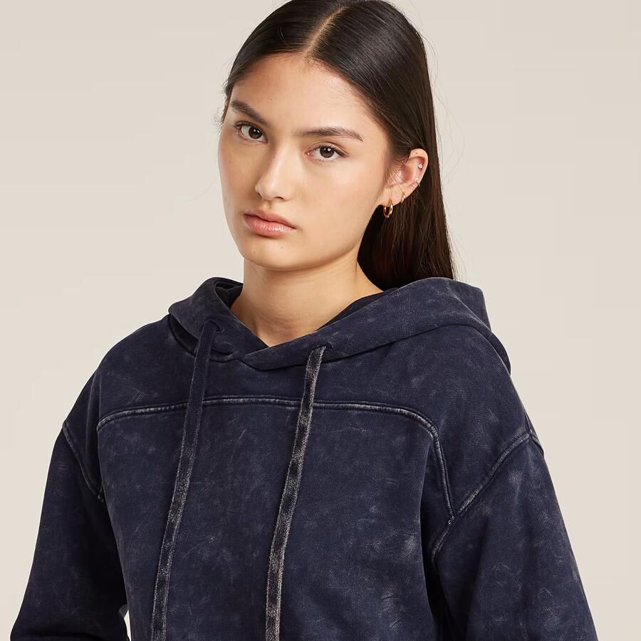 G-Star RAW Overdyed Loose Hoodie Donkerblauw Dames - Foto 2