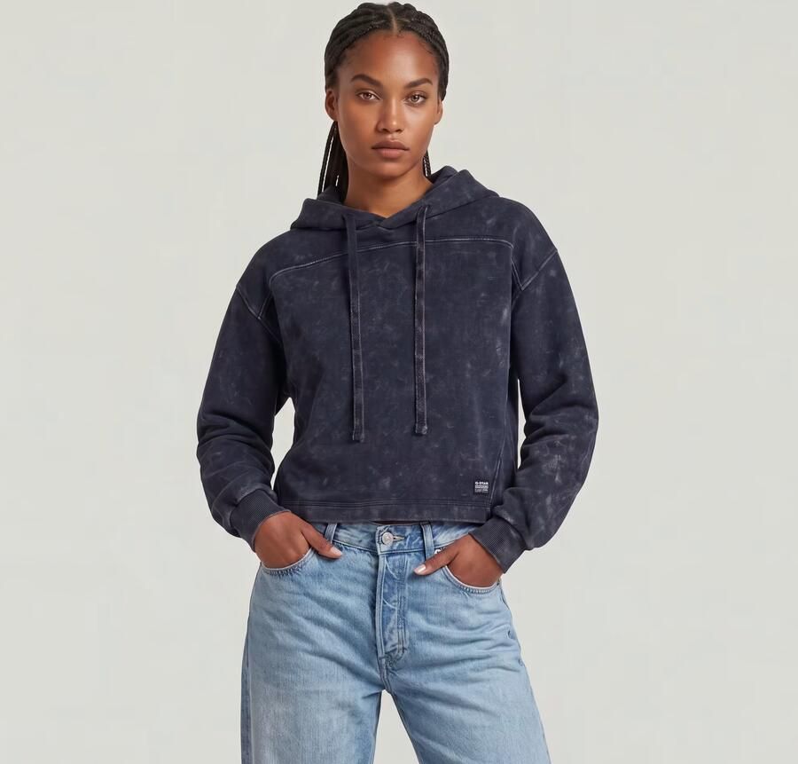 G-Star RAW Overdyed Loose Hoodie Donkerblauw Dames - Foto 3