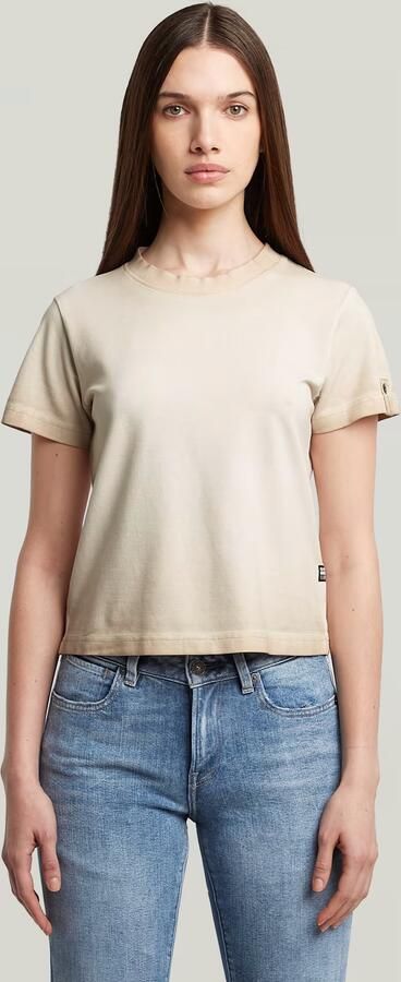 G-Star RAW Overdyed Micro Boxy Top Beige Dames - Foto 7