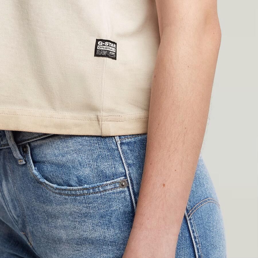 G-Star RAW Overdyed Micro Boxy Top Beige Dames