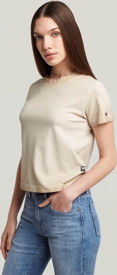 G-Star RAW Overdyed Micro Boxy Top Beige Dames - Foto 4