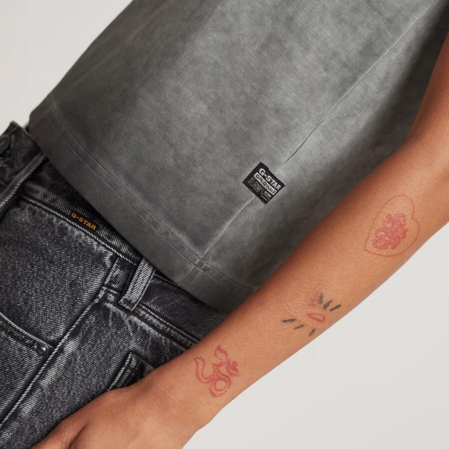 G-Star RAW Overdyed Micro Boxy Top Zwart Dames - Foto 2
