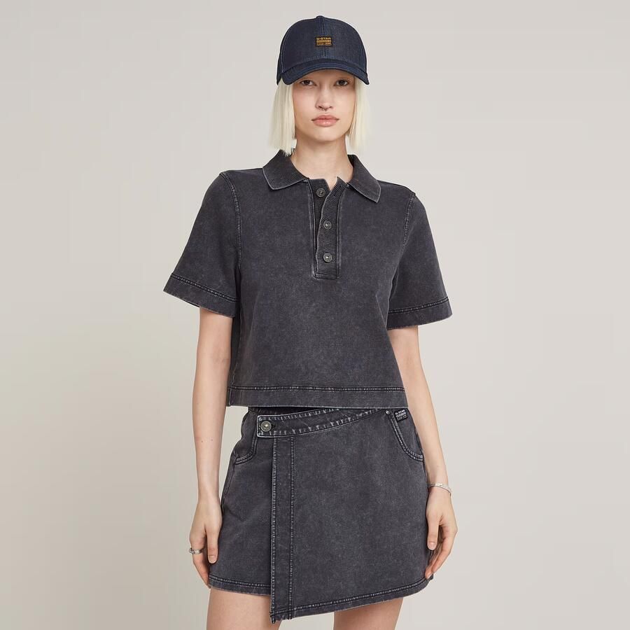 G-Star Overdyed Polo Sweatshirt voor Vrouwen Black Dames