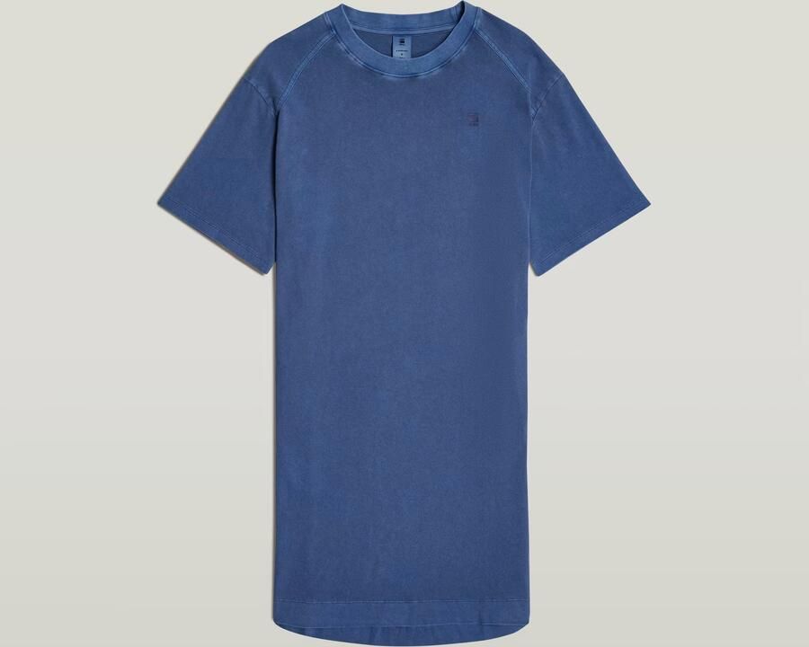 G-Star RAW Overdyed Saddle Sleeve Loose T-Shirt Jurk Midden blauw Dames - Foto 6