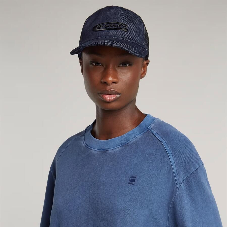 G-Star RAW Overdyed Saddle Sleeve Loose T-Shirt Jurk Midden blauw Dames - Foto 3