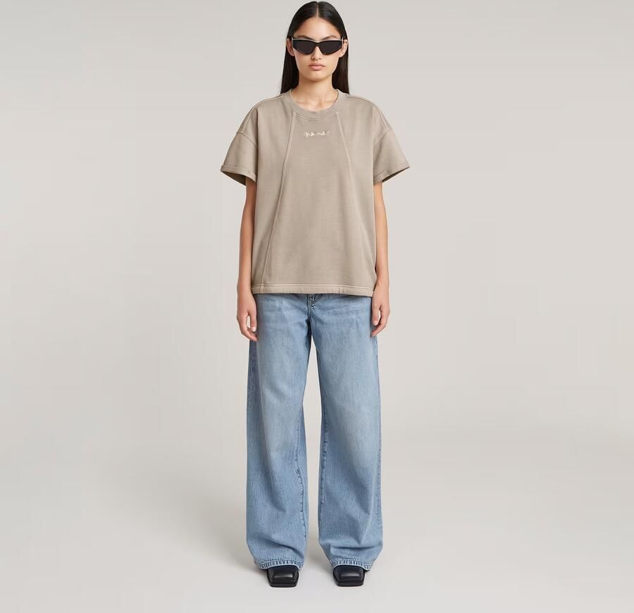 G-Star RAW Overdyed Seam Details Sweater Beige Dames - Foto 4