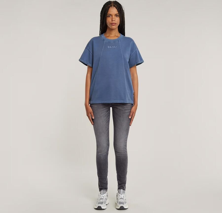 G-Star RAW Overdyed Seam Details Sweater Midden blauw Dames - Foto 4