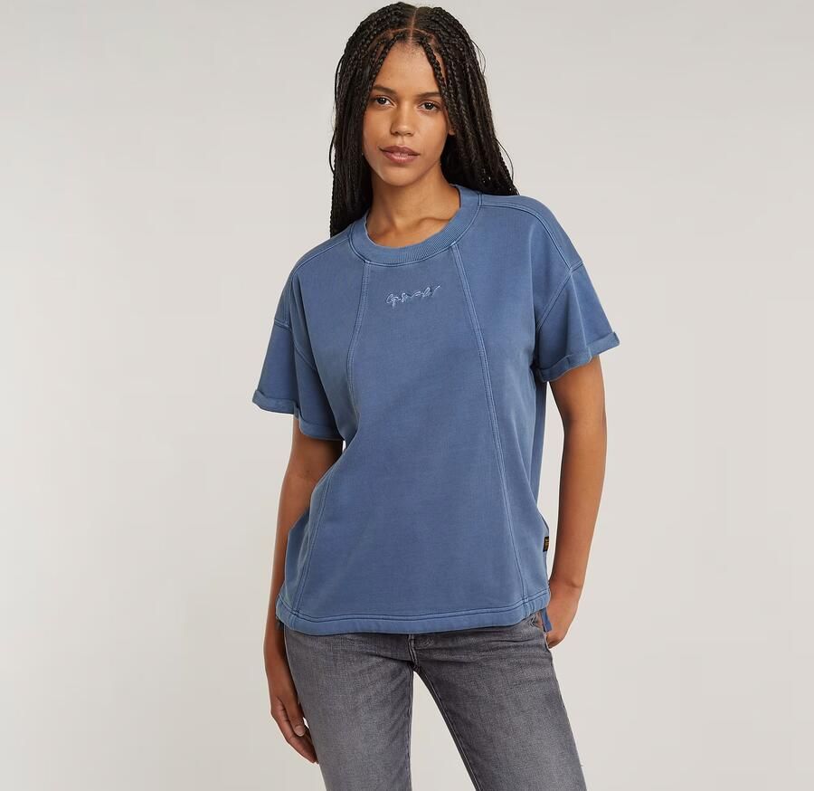 G-Star RAW Overdyed Seam Details Sweater Midden blauw Dames - Foto 3