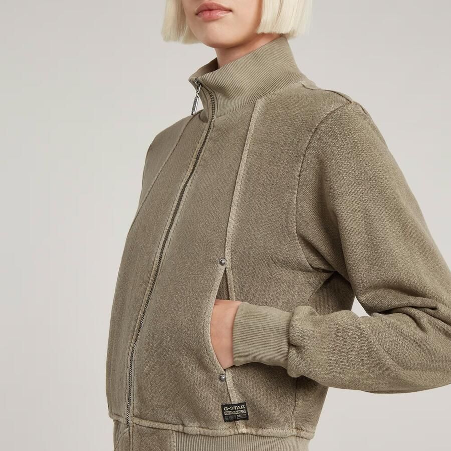 G-Star RAW Overdyed Slim Track Sweater Jack Groen Dames - Foto 3