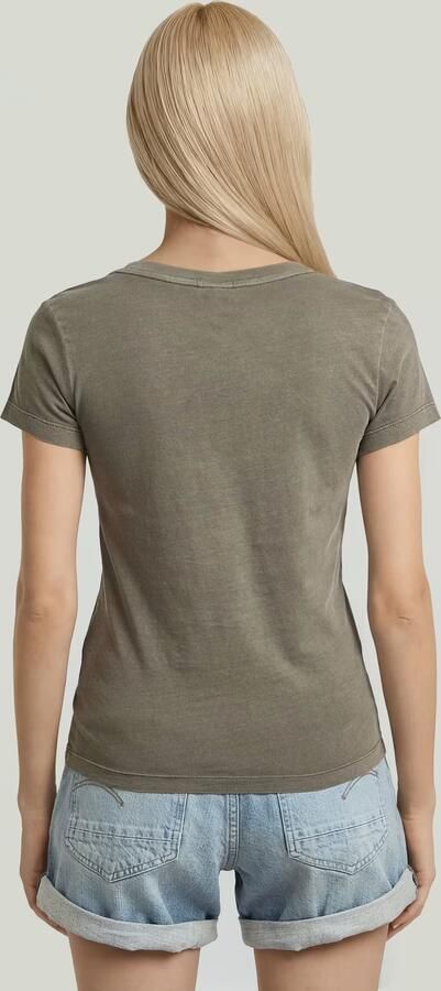 G-Star RAW Overdyed Slim V T-Shirt Bruin Dames - Foto 5