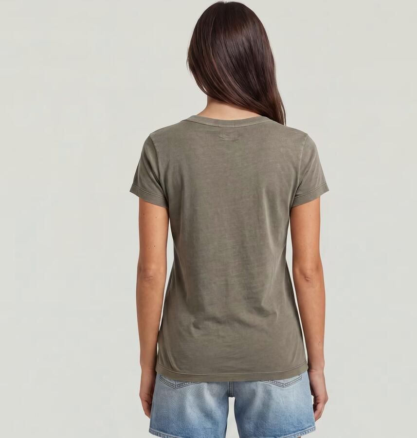 G-Star RAW Overdyed Slim V T-Shirt Bruin Dames - Foto 3