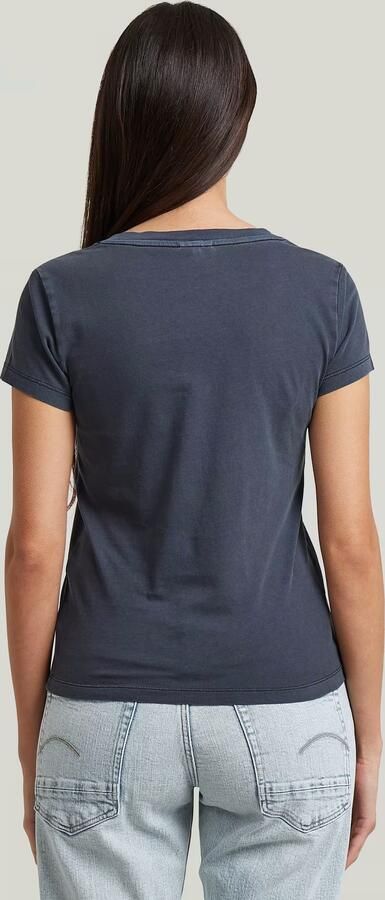 G-Star RAW Overdyed Slim V T-Shirt Donkerblauw Dames - Foto 6