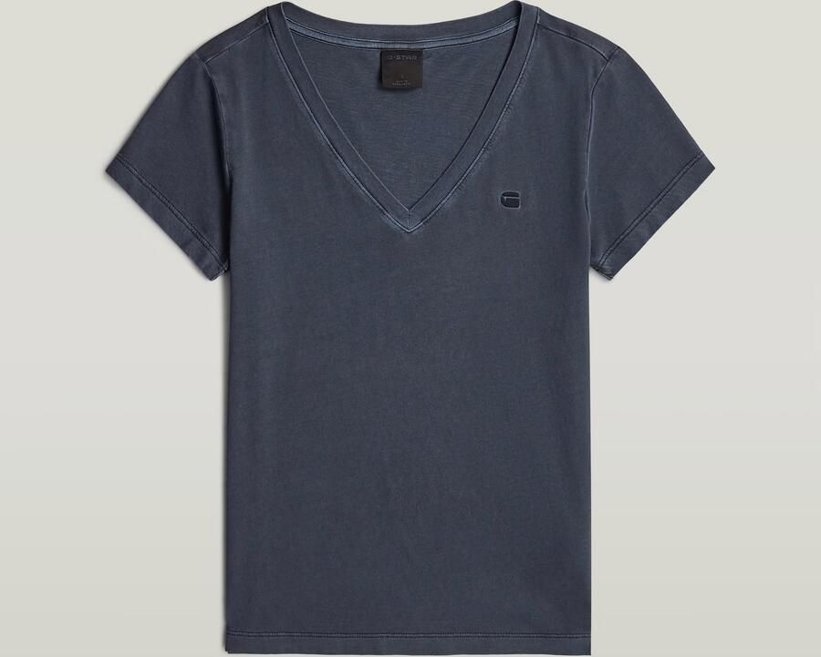 G-Star RAW Overdyed Slim V T-Shirt Donkerblauw Dames - Foto 3