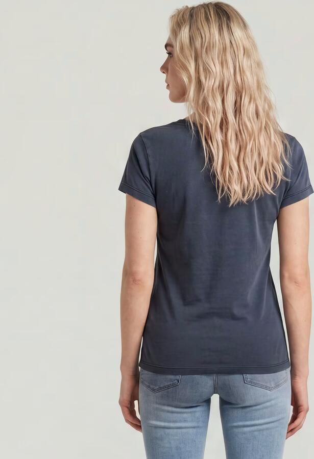 G-Star RAW Overdyed Slim V T-Shirt Donkerblauw Dames - Foto 4
