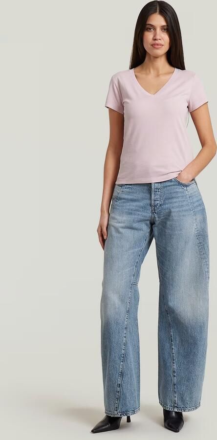 G-Star RAW Overdyed Slim V T-Shirt Roze Dames - Foto 6