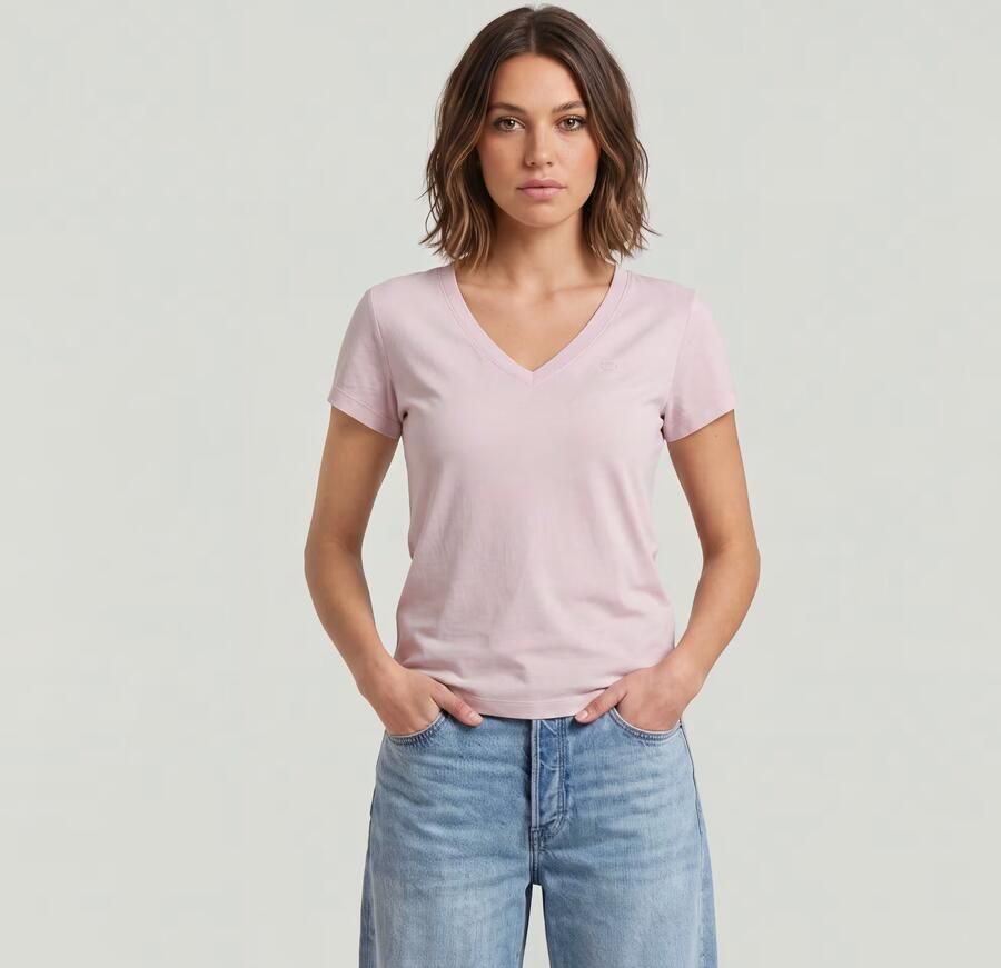 G-Star RAW Overdyed Slim V T-Shirt Roze Dames - Foto 3