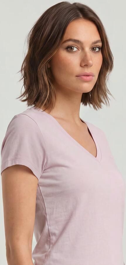 G-Star RAW Overdyed Slim V T-Shirt Roze Dames - Foto 5