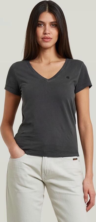 G-Star RAW Overdyed Slim V T-Shirt Zwart Dames