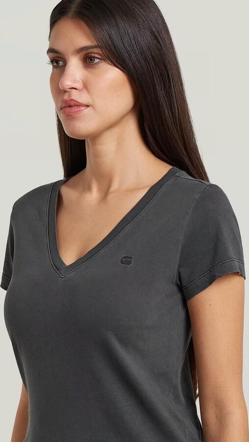 G-Star RAW Overdyed Slim V T-Shirt Zwart Dames - Foto 4
