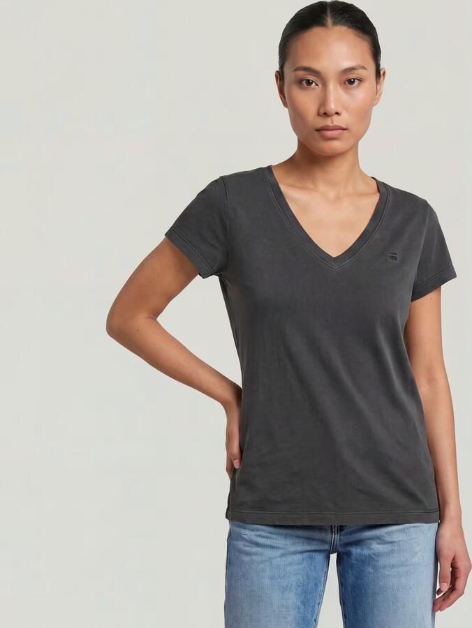 G-Star RAW Overdyed Slim V T-Shirt Zwart Dames - Foto 4