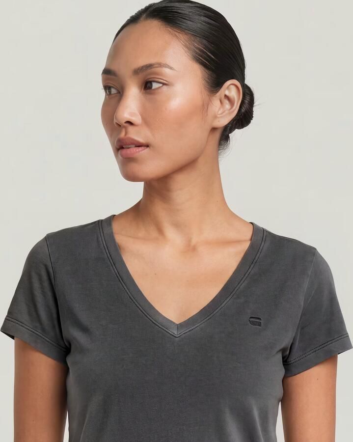 G-Star RAW Overdyed Slim V T-Shirt Zwart Dames - Foto 3