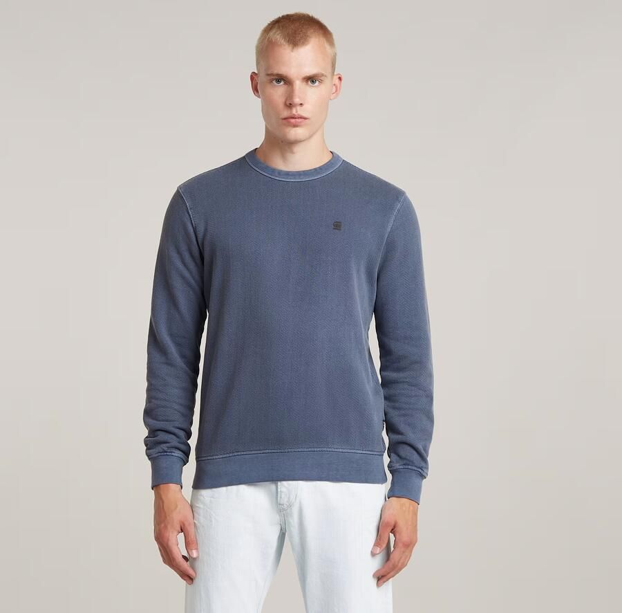 G-Star RAW Overdyed Sweater Midden blauw Heren - Foto 6