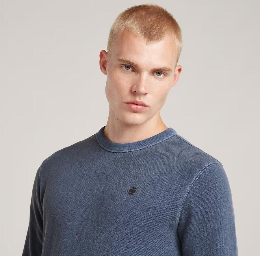 G-Star RAW Overdyed Sweater Midden blauw Heren - Foto 3