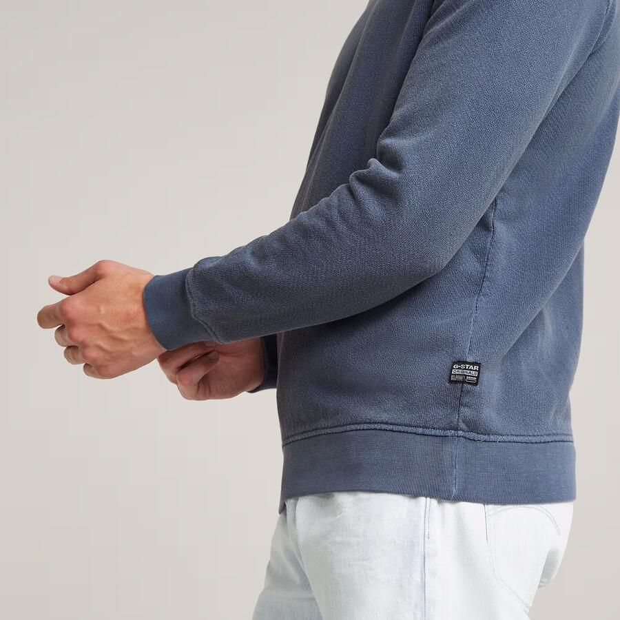 G-Star RAW Overdyed Sweater Midden blauw Heren