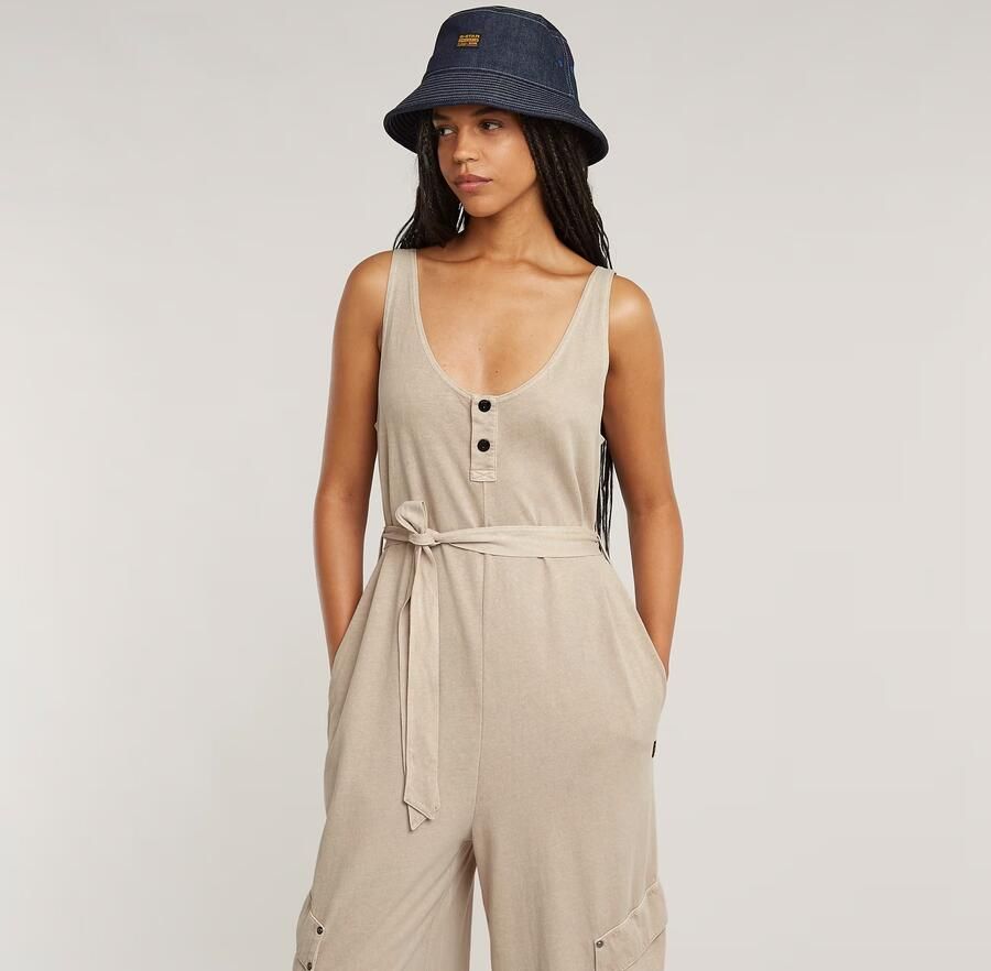 G-Star RAW Overdyed Utility Loose Jumpsuit Beige Dames - Foto 5
