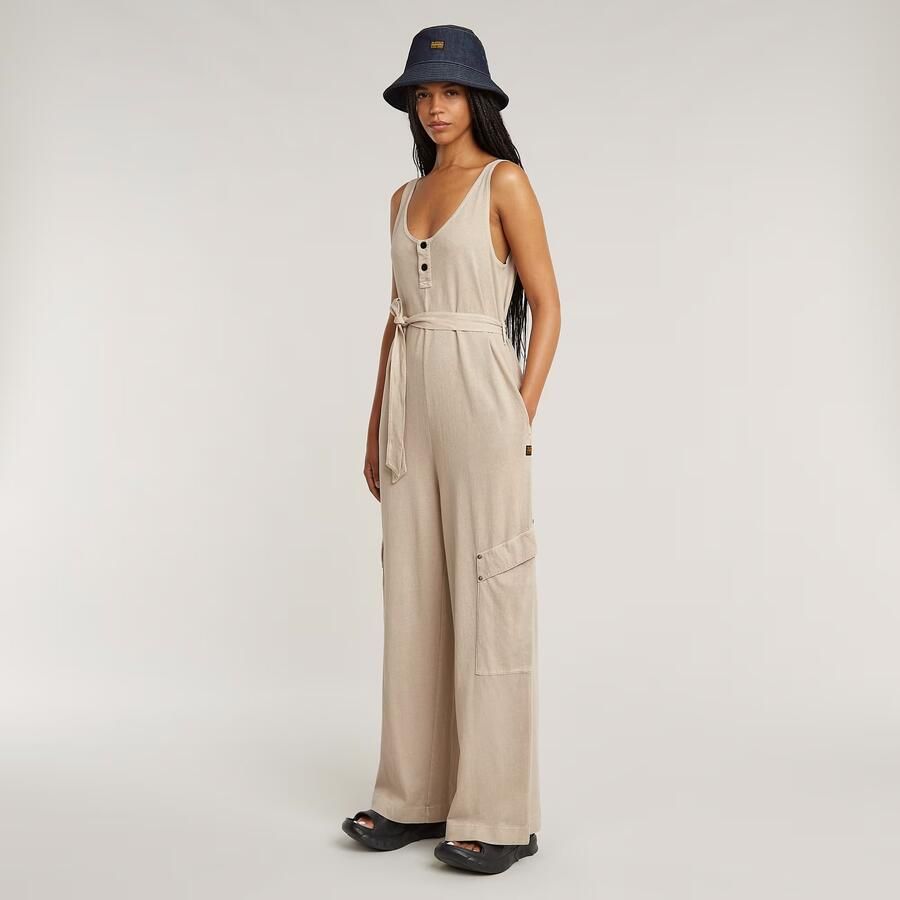 G-Star RAW Overdyed Utility Loose Jumpsuit Beige Dames - Foto 3