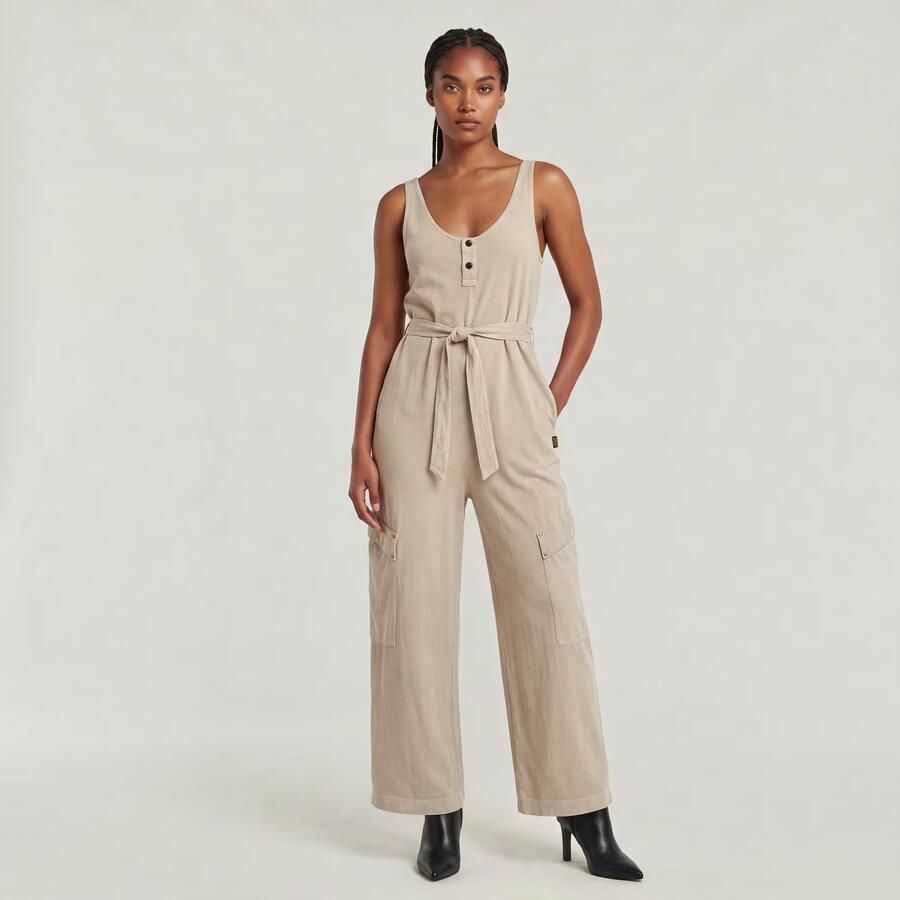 G-Star RAW Overdyed Utility Loose Jumpsuit Beige Dames - Foto 3