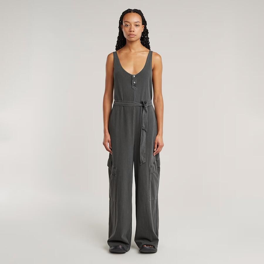 G-Star RAW Overdyed Utility Loose Jumpsuit Zwart Dames