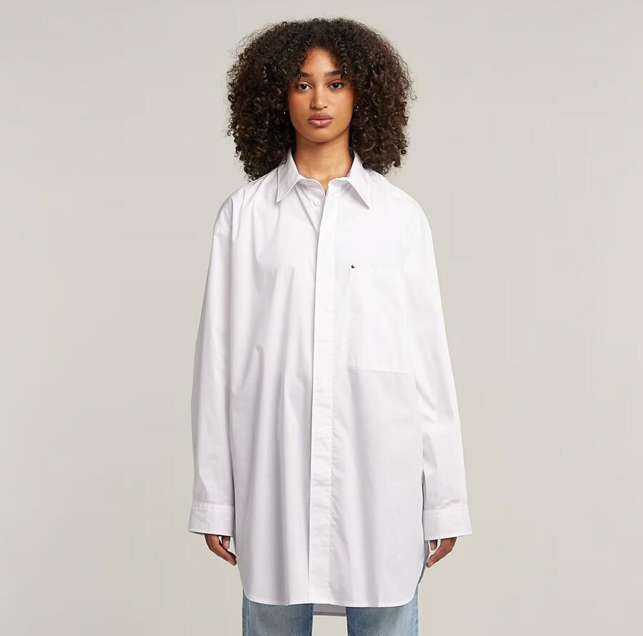 G-Star RAW Oversized Boyfriend Shirt Wit Dames - Foto 6