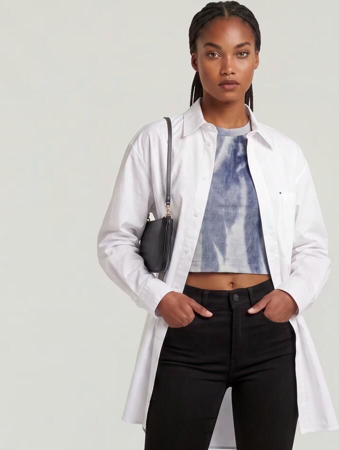 G-Star RAW Oversized Boyfriend Shirt Wit Dames - Foto 5
