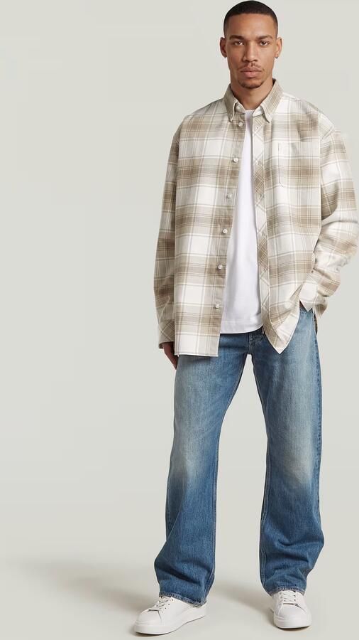 G-Star RAW Oversized Buttondown Overhemd Beige Heren