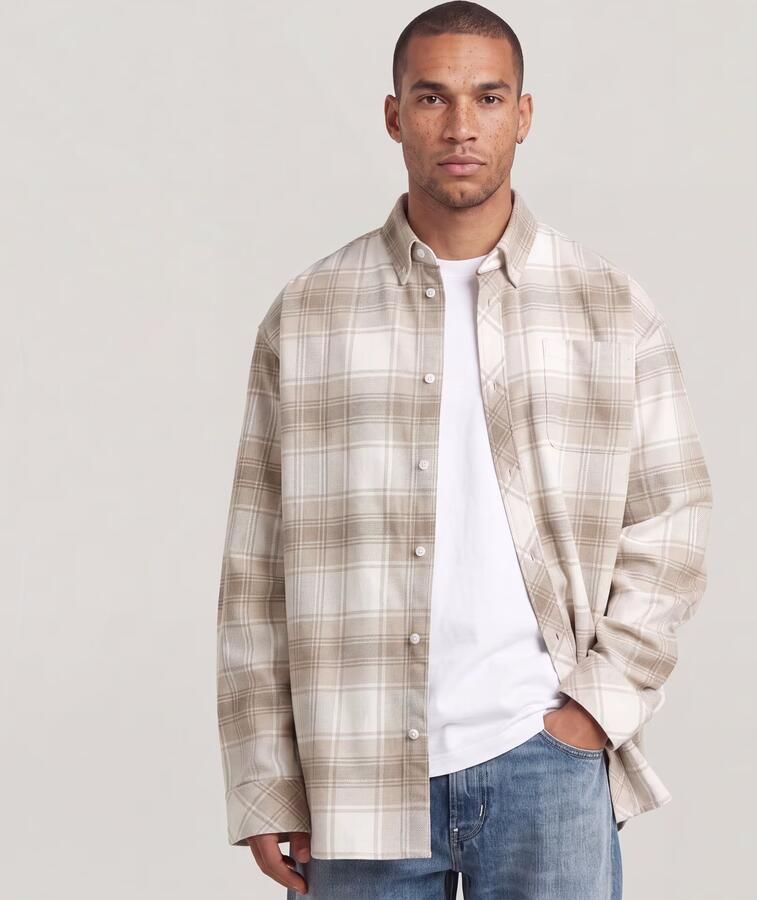 G-Star RAW Oversized Buttondown Overhemd Beige Heren - Foto 3