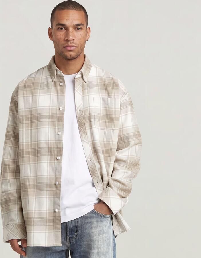 G-Star RAW Oversized Buttondown Overhemd Beige Heren - Foto 5