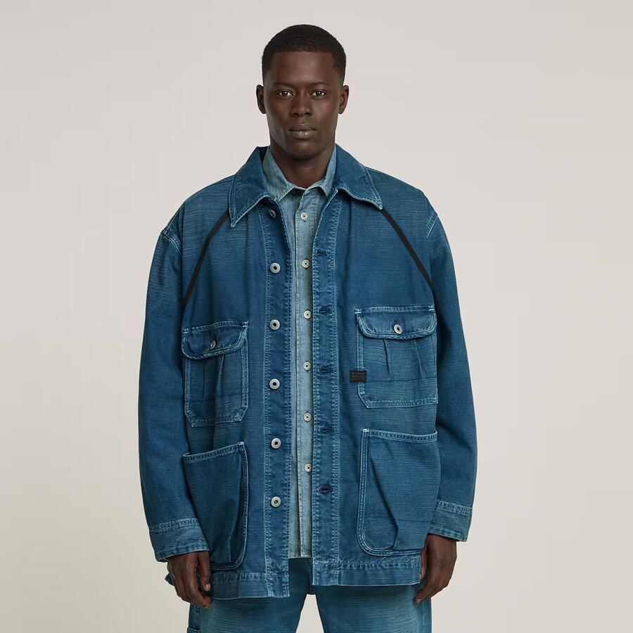 G-Star RAW Oversized Chore Jack Midden blauw Heren - Foto 7