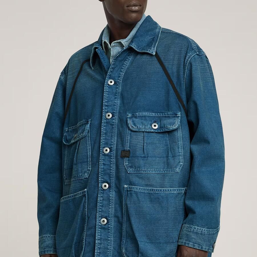 G-Star RAW Oversized Chore Jack Midden blauw Heren - Foto 3