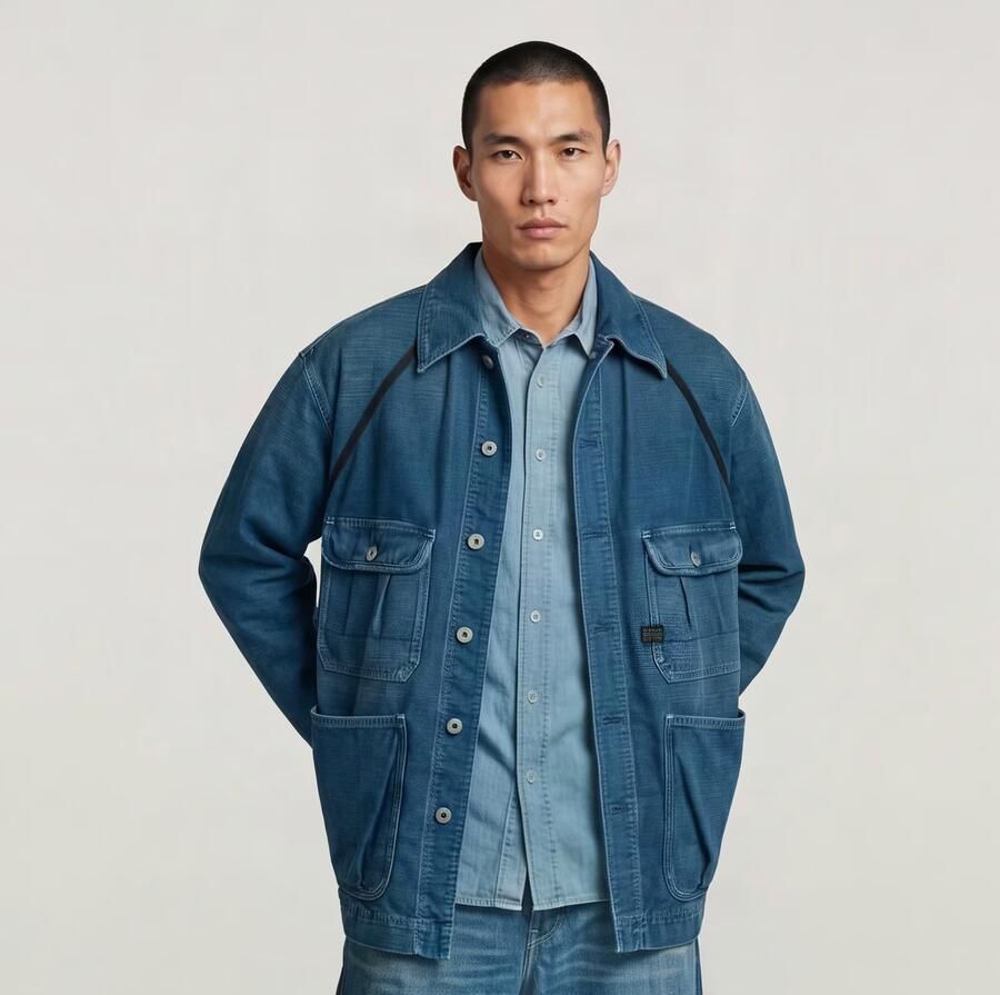G-Star RAW Oversized Chore Jack Midden blauw Heren - Foto 5