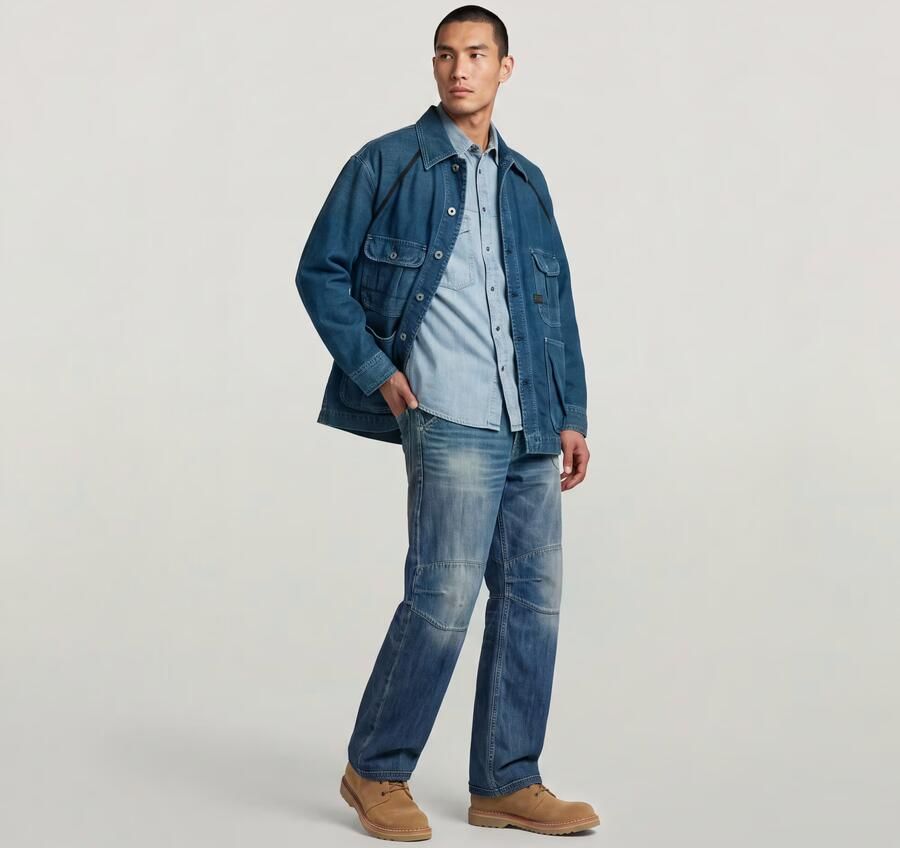 G-Star RAW Oversized Chore Jack Midden blauw Heren - Foto 6
