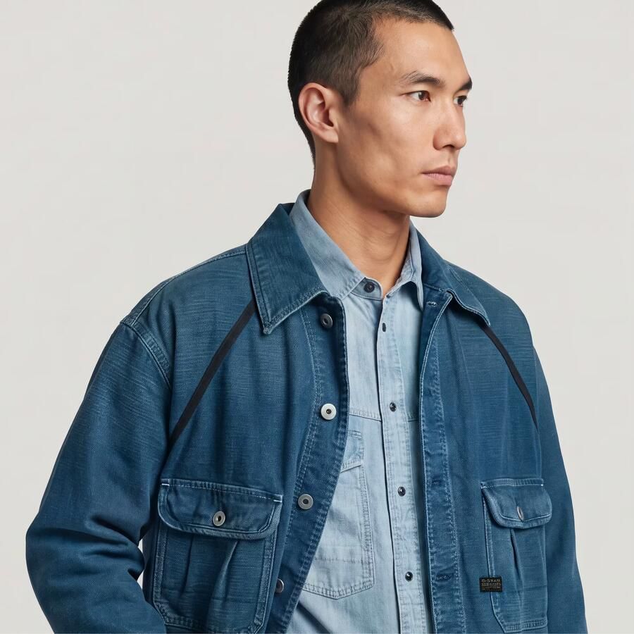 G-Star RAW Oversized Chore Jack Midden blauw Heren - Foto 4