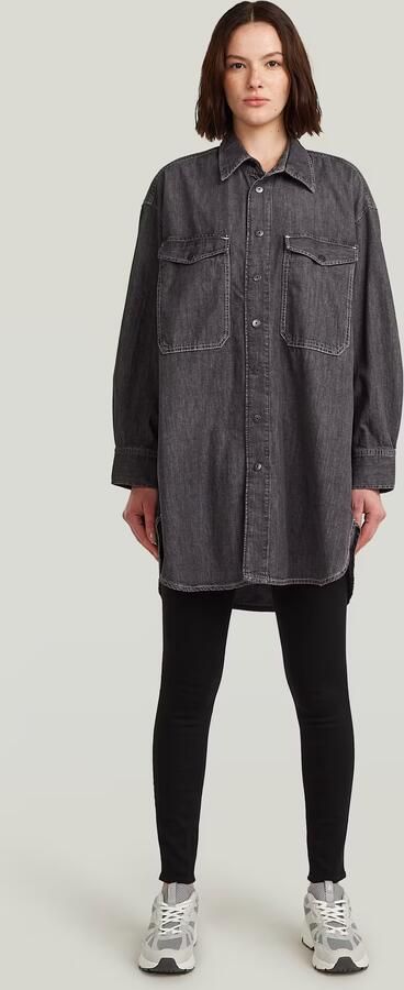 G-Star RAW Oversized Denim Blouse Evergreen Grijs Dames - Foto 6