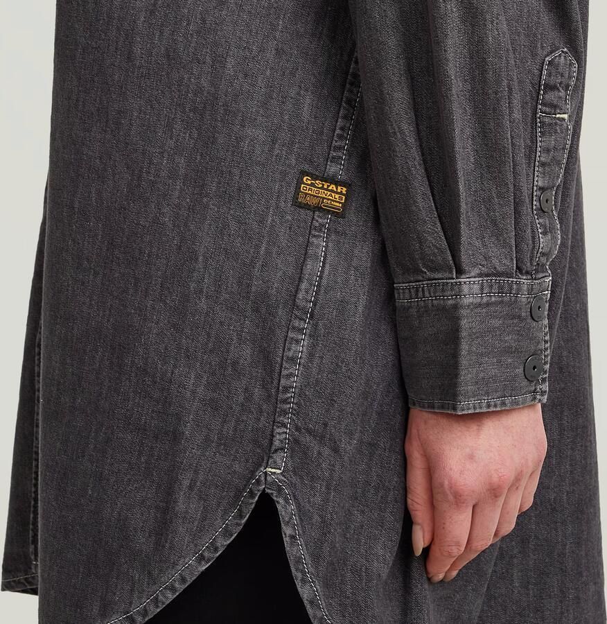 G-Star RAW Oversized Denim Blouse Evergreen Grijs Dames - Foto 2