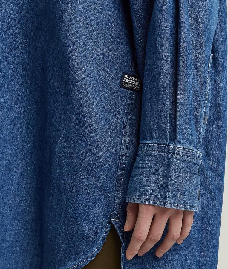 G-Star RAW Oversized Denim Blouse Evergreen Midden blauw Dames - Foto 3